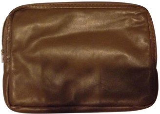 Les Prairies de Paris Brown Leather Clutch bag