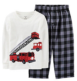 Carter's Boys' 4-7 White 2-pc. Fire Truck Pajama Set