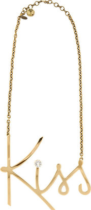 Lanvin Gold & Crystal Kiss Necklace