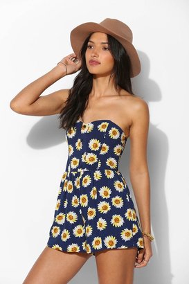 Urban Outfitters Pins And Needles Strapless Button-Down Romper