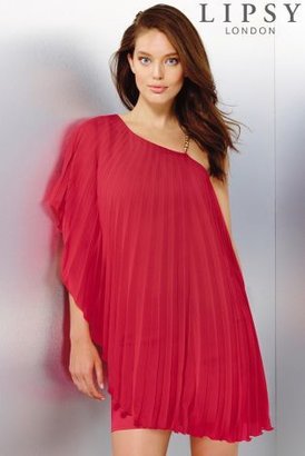 Lipsy One Shoulder Pleated Cami Dress