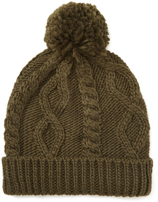 Forever 21 Cable Knit Pom Beanie