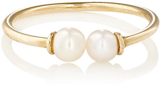Loren Stewart Women's White Pearl & Yellow Gold Open-Band Ring