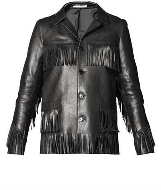 Saint Laurent Fringed leather jacket