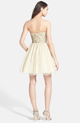 Aidan Mattox Embellished Tulle Fit & Flare Dress
