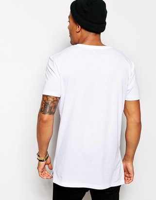 ASOS T-Shirt With Harlem Flag Print And Stepped Hem Skater Fit