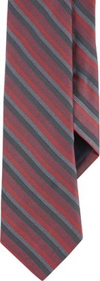 Barneys New York Diagonal-Stripe Jacquard Neck Tie-Red