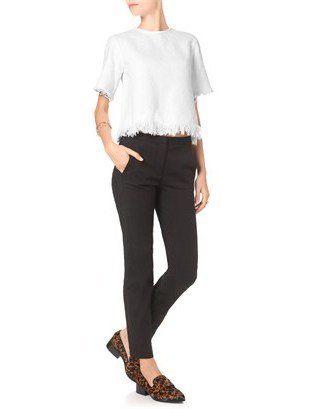 Alexander Wang T by White Cotton Burlap Cropped Top