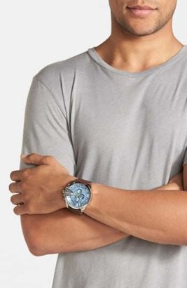 Diesel R) 'Mega Chief' Leather Strap Watch, 51mm