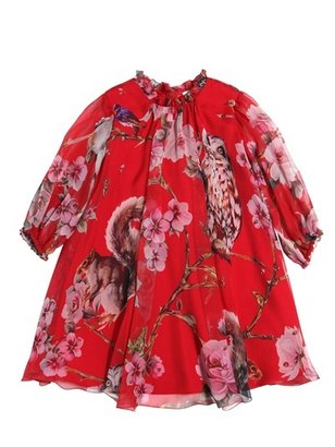 Dolce & Gabbana Floral Printed Silk Chiffon Dress
