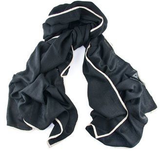 Black Houston and Camel Scarf - Cashmere and Silk