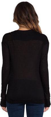 Heather Long Sleeve Cut Out Tee