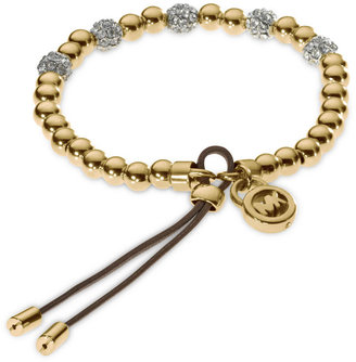 Michael Kors Gold-Tone Bead Fireball Stretch Bracelet