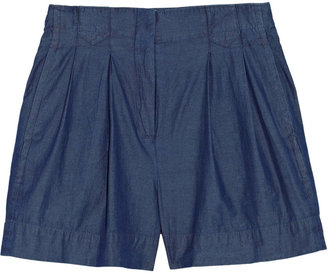 Theory Eban high-waisted chambray shorts