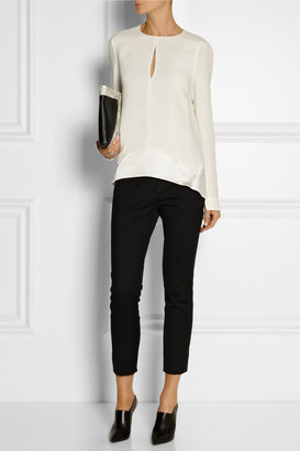 Narciso Rodriguez Charmeuse-paneled silk-georgette top