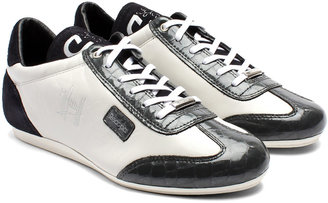 Cruyff Recopa Classic White & Grey Leather Trainers