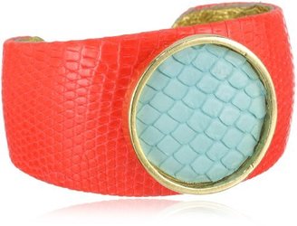 Ted Rossi Resort" Genuine Python Color Block Cuff Bracelet