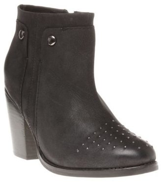 Sole New Womens Black Stud Boot Leather Boots Ankle Zip