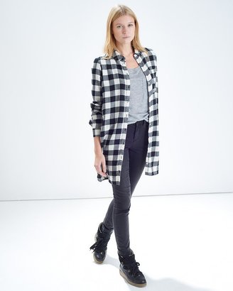 Isabella Collection Black Check Oversized Shirt