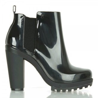 Melissa Soldier Black Heeled Ankle Boot