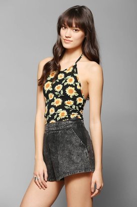 Truly Madly Deeply Printed Cropped Halter Top