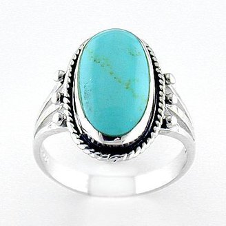 JCPenney Silver-Plated Turquoise Oval Ring