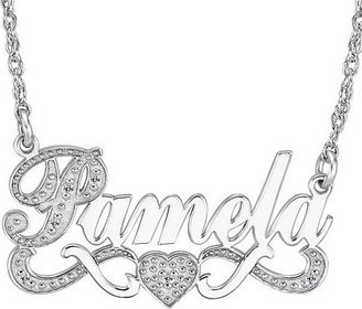 Fine Jewelry Personalized Diamond-Accent Sterling Silver Nameplate Necklace