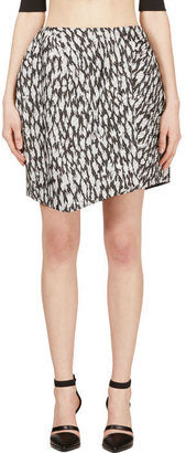 Thierry Mugler Black and White Leopard Jacquard Skirt