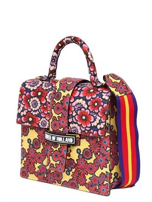 House of Holland Lady H Floral Print Saffiano Leather Bag
