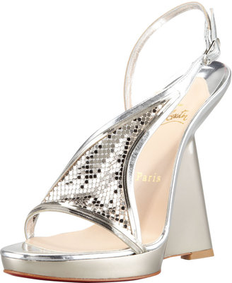 Christian Louboutin Roxy Muse Specchio Chain-Maille Wedge