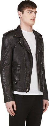 BLK DNM Black Studded & Quilted Leather Biker Jacket