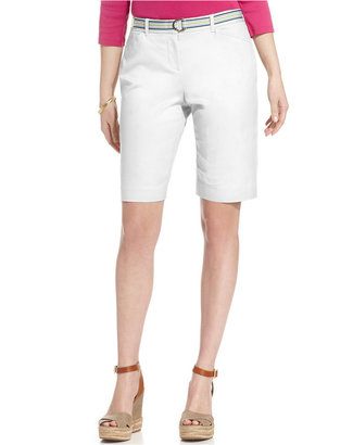 Charter Club Belted Bermuda Shorts