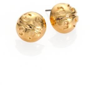 Tory Burch Medallion Dome Stud Earrings/Goldtone