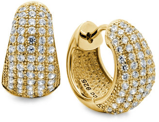 Crislu 18k Gold Vermeil over Sterling Silver Cubic Zirconia Huggie Hoop Earrings (3/5 ct. t.w.)