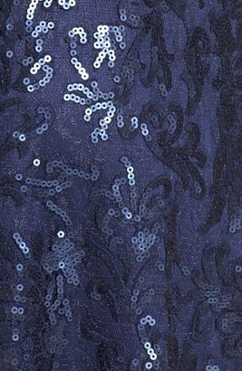 Tadashi Shoji Illusion Yoke Embellished Lace A-Line Dress (Regular & Petite)
