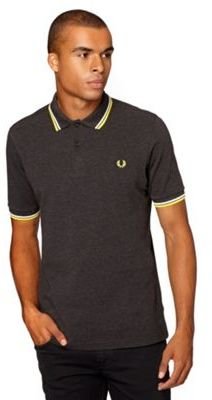 Fred Perry Dark grey two tone tipped pique polo shirt