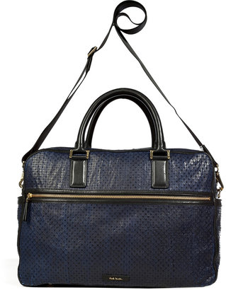 Paul Smith Navy Perforated Leather Rafferty Bag