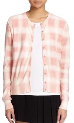 Marc by Marc Jacobs Blurred Gingham Cotton Cardigan