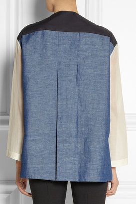 The Row Tori paneled poplin, chambray and voile shirt