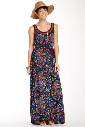 Lucky Brand Embroidered Tank Maxi Dress