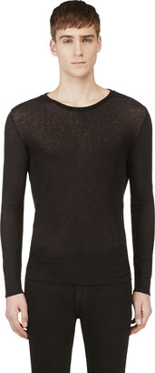 BLK DNM Black Semi-Sheer Long Sleeve T-Shirt