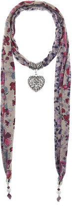 Marks and Spencer Heart Pendant Animal Blush Scarf Necklace