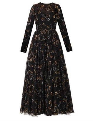 Dolce & Gabbana Key-print chiffon dress
