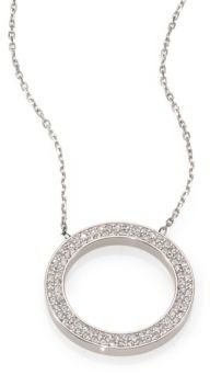 Michael Kors Pavé Circle Pendant Necklace/Silvertone
