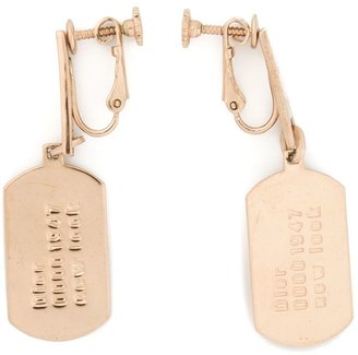 Christian Dior dog tag earrings
