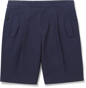 Wooyoungmi Pleated Cotton and Linen-Blend Shorts