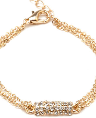 Forever 21 Rhinestoned Double-Chain Bracelet