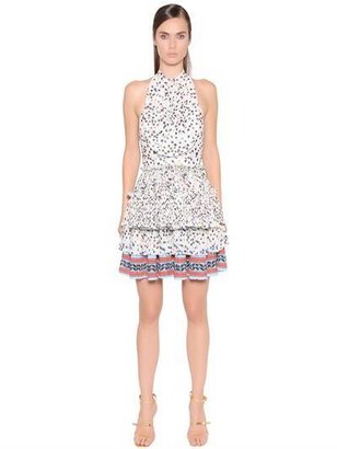 Just Cavalli Printed Pleated Techno Chiffon Dress