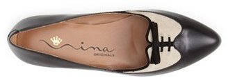 Nina Originals 'Quill' Pointed Toe Leather Flat (Women)