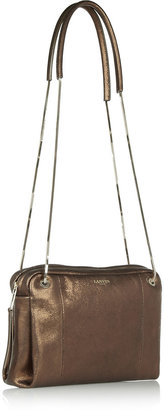 Lanvin Blush metallic textured-leather shoulder bag